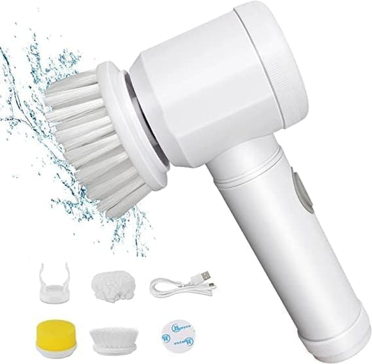 Electric Rotary Cleaning Brush | Cordless Rechargeable Scrubber with 3 Brush Heads