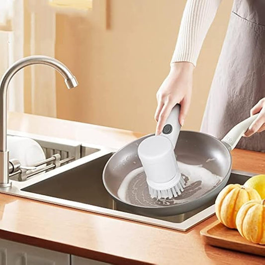 Electric Rotary Cleaning Brush | Cordless Rechargeable Scrubber with 3 Brush Heads