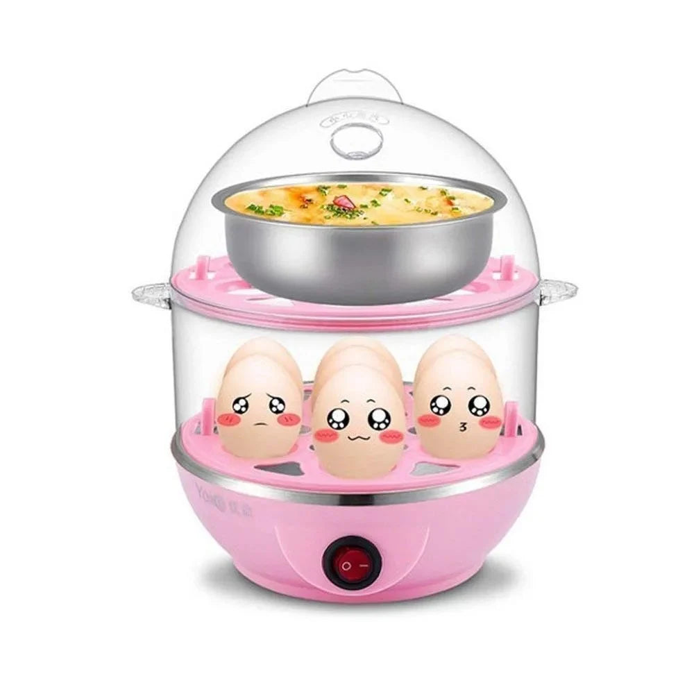 14-Egg Double Layered Electric Egg Boiler & Steamer