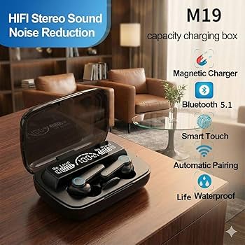 M19 Wireless Earbuds | TWS 5.3 | Emergency Power Bank & Torch