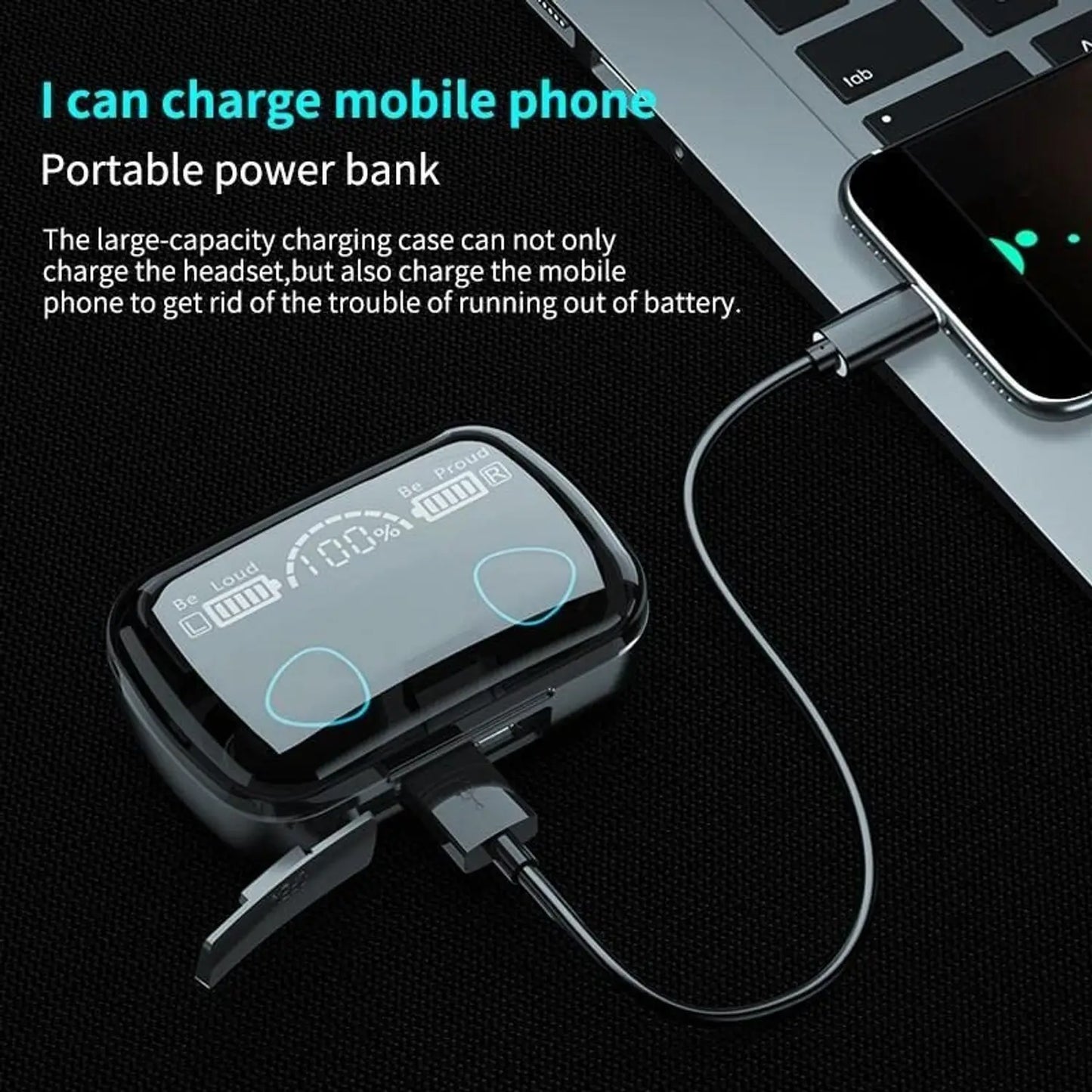 M19 Wireless Earbuds | TWS 5.3 | Emergency Power Bank & Torch
